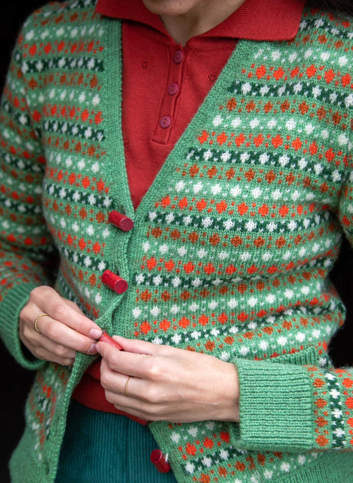 Heritage Cardigan - Popcorn Green