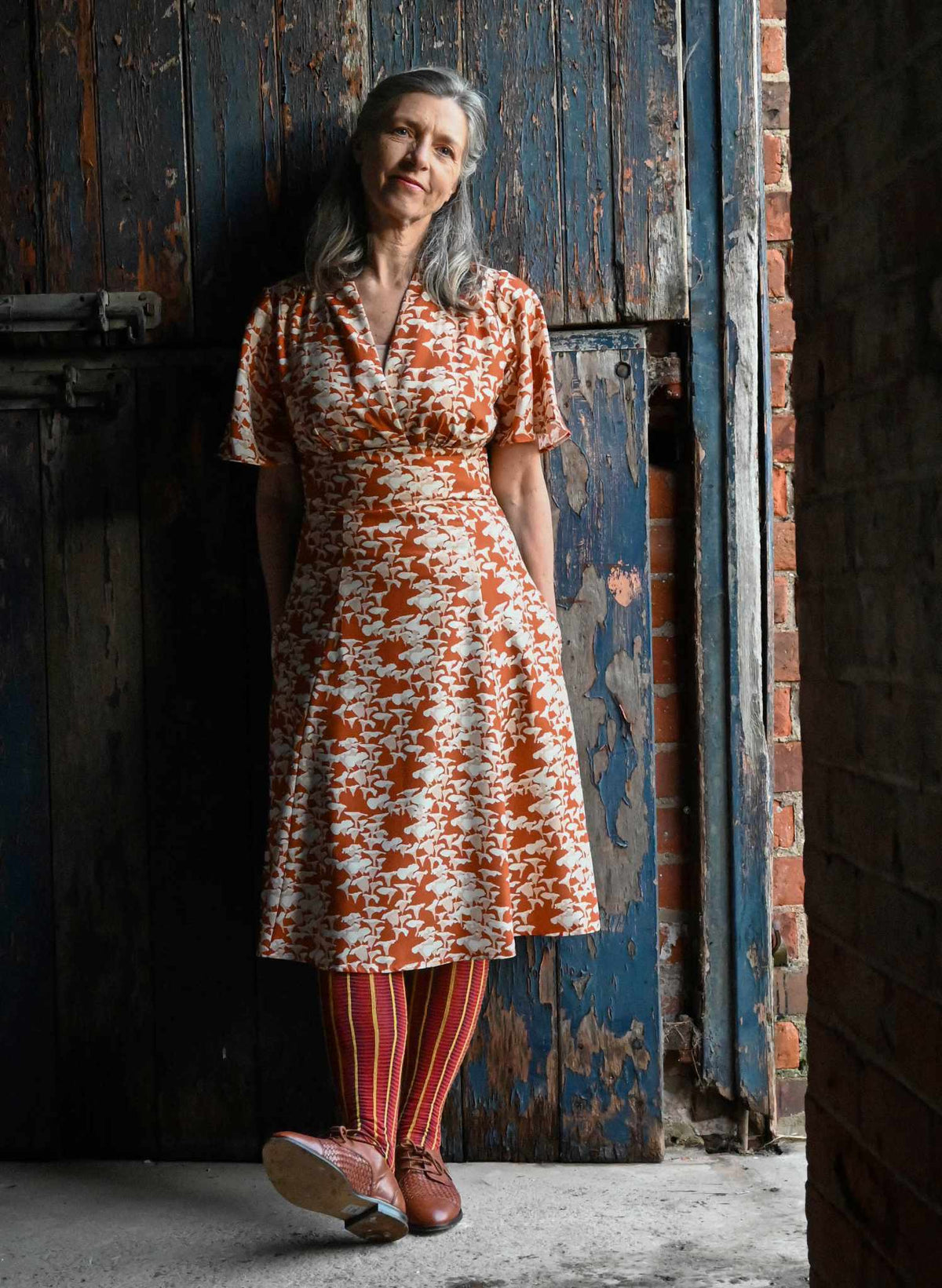 Rita Long-sleeve - Rust Chanterelle Dress