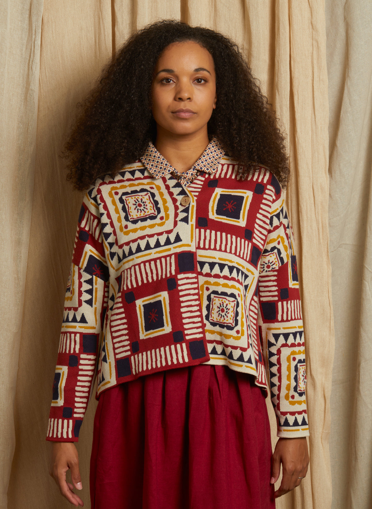 Rosalind - Red Quilt Kimono