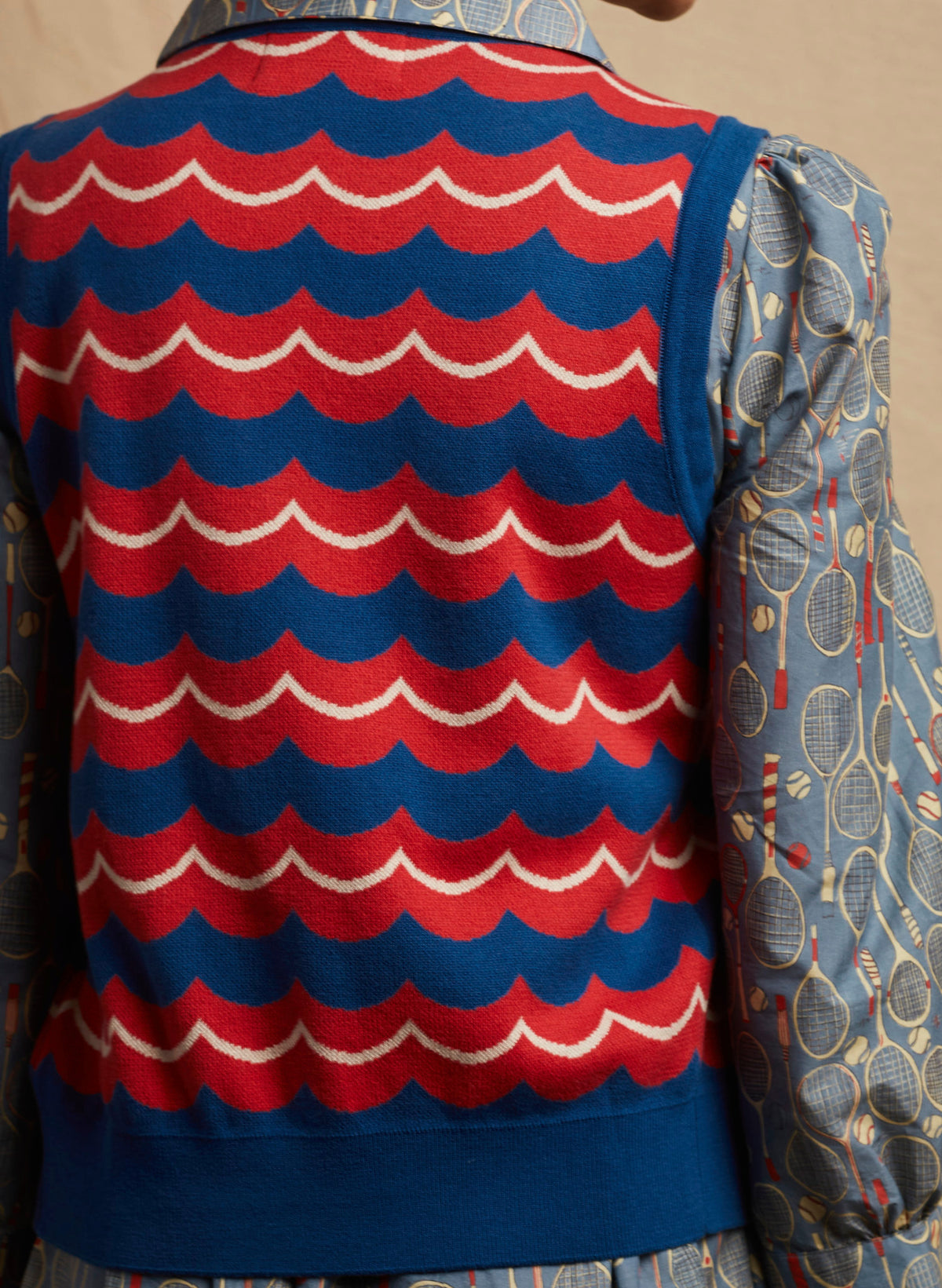 Shirley - Blue Marbled Waistcoat