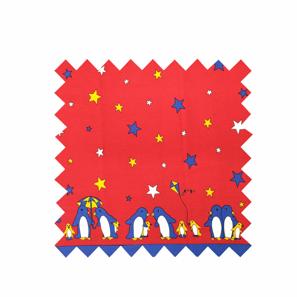 Remnant  - 2m - Red Penguin Fabric - Cotton twill Fabric