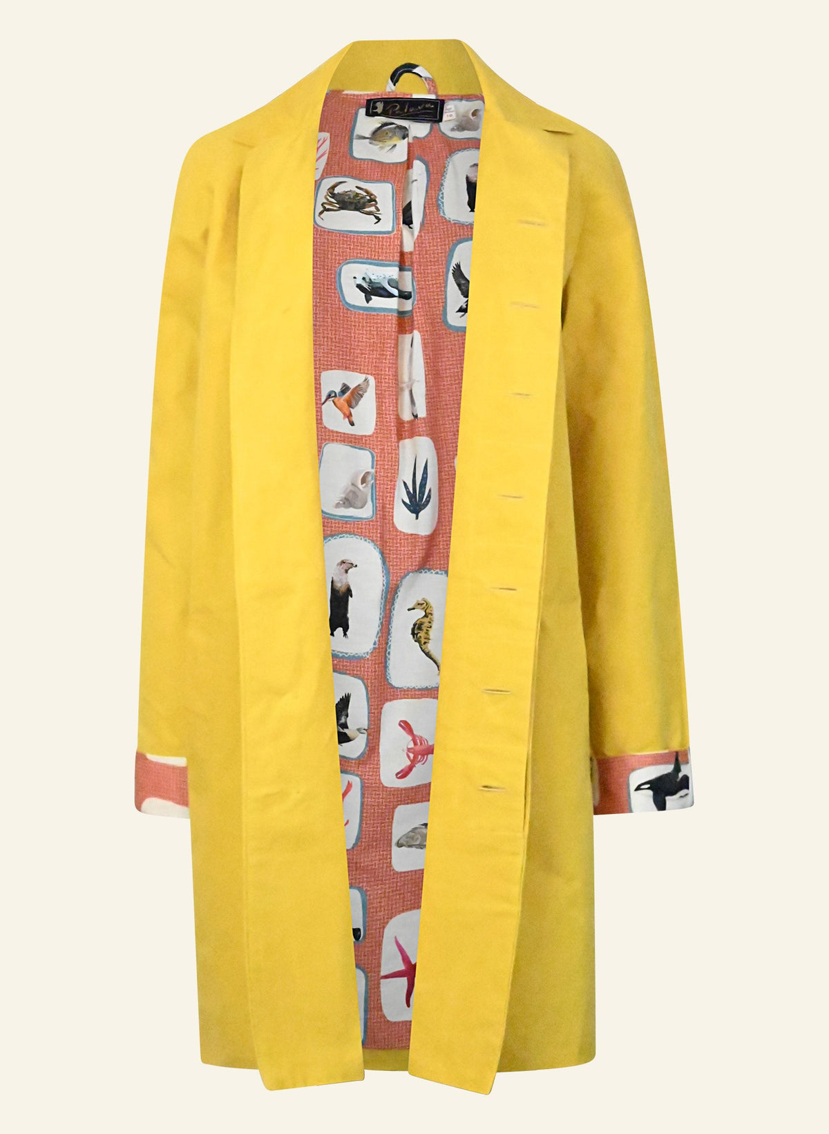 Heritage - Yellow Trench Coat - Red Coastal Memoirs Lining