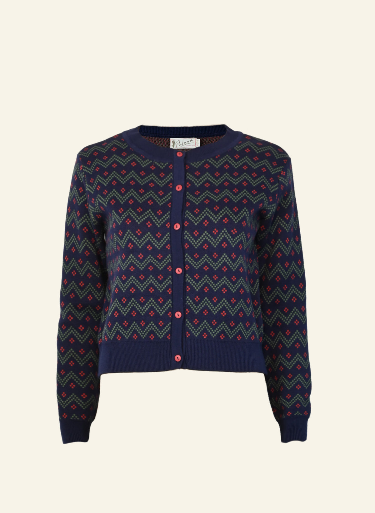 Vera - Navy Cross Hatch Cardigan