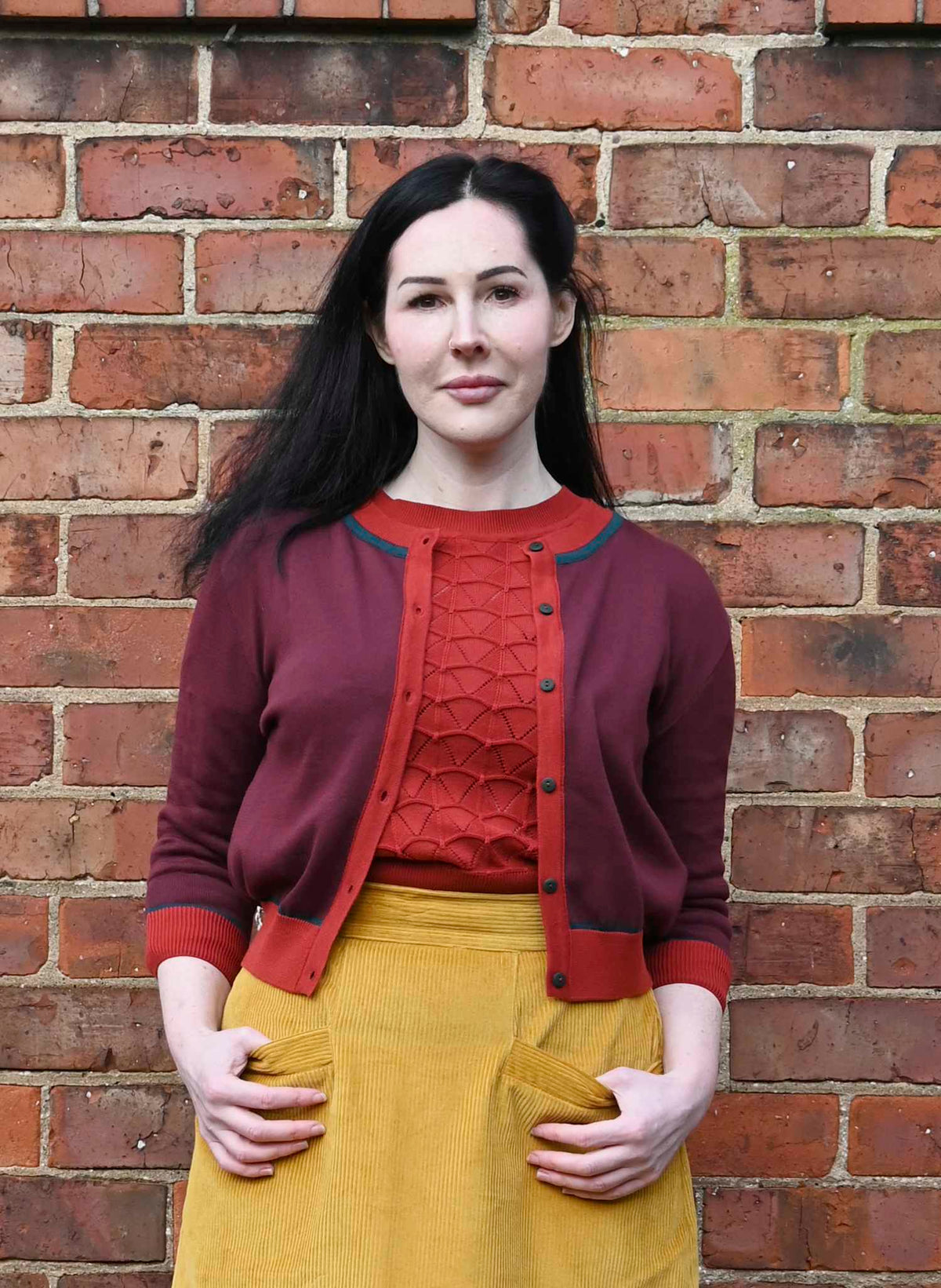 Vera Embroidered Cardigan - Plum Hedgerow