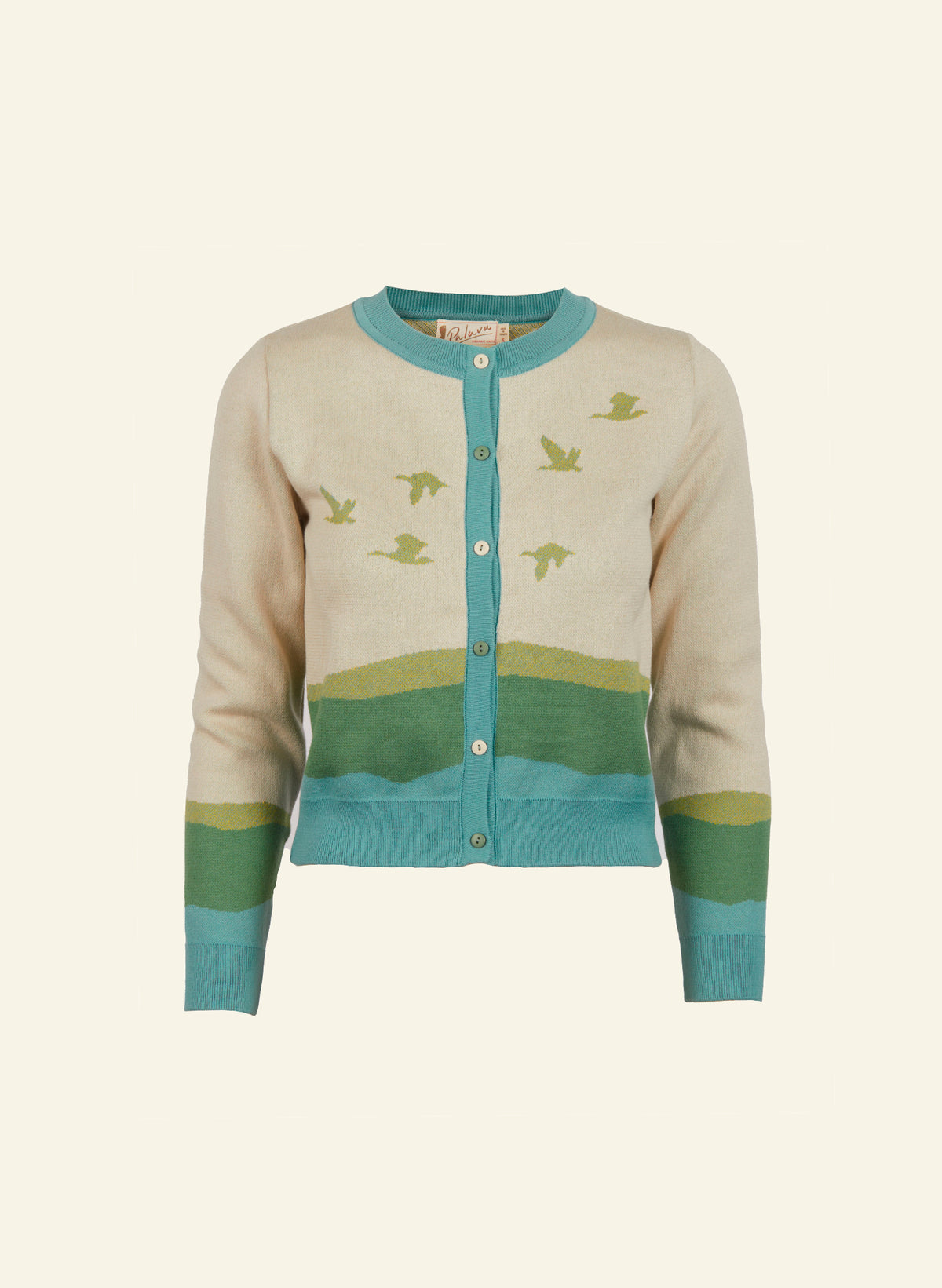 Vera - Cream Flying Geese Cardigan