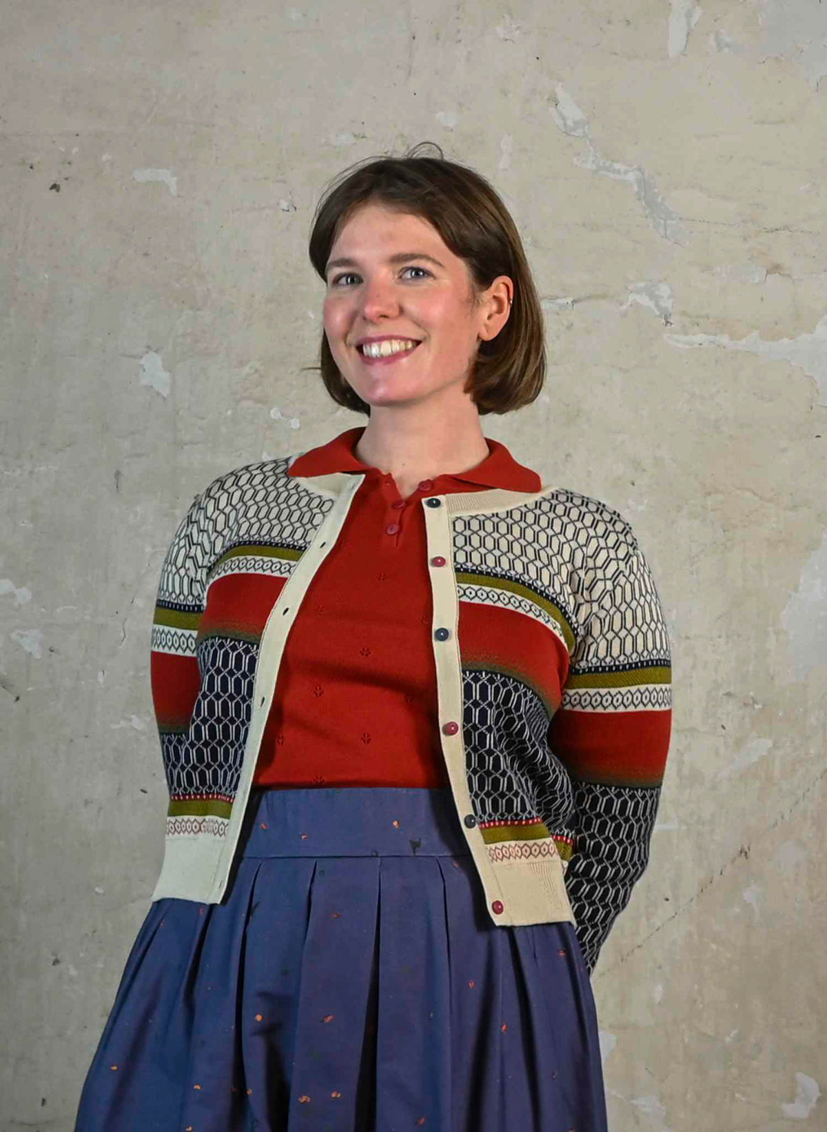 Vera Cardigan - Multi Geometric Fairisle
