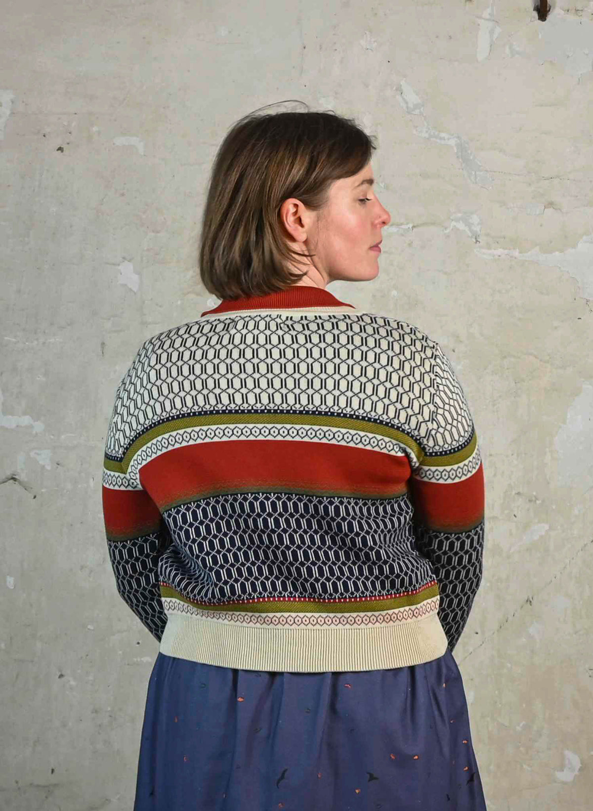 Vera Cardigan - Multi Geometric Fairisle