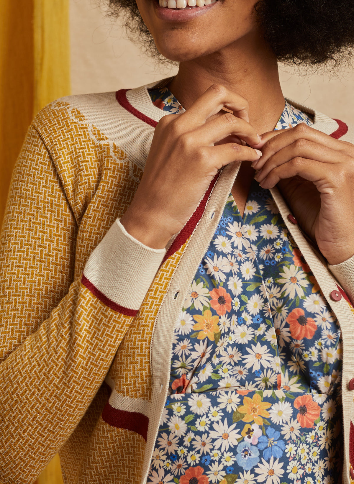 Vera - Mustard Ribbons Cardigan