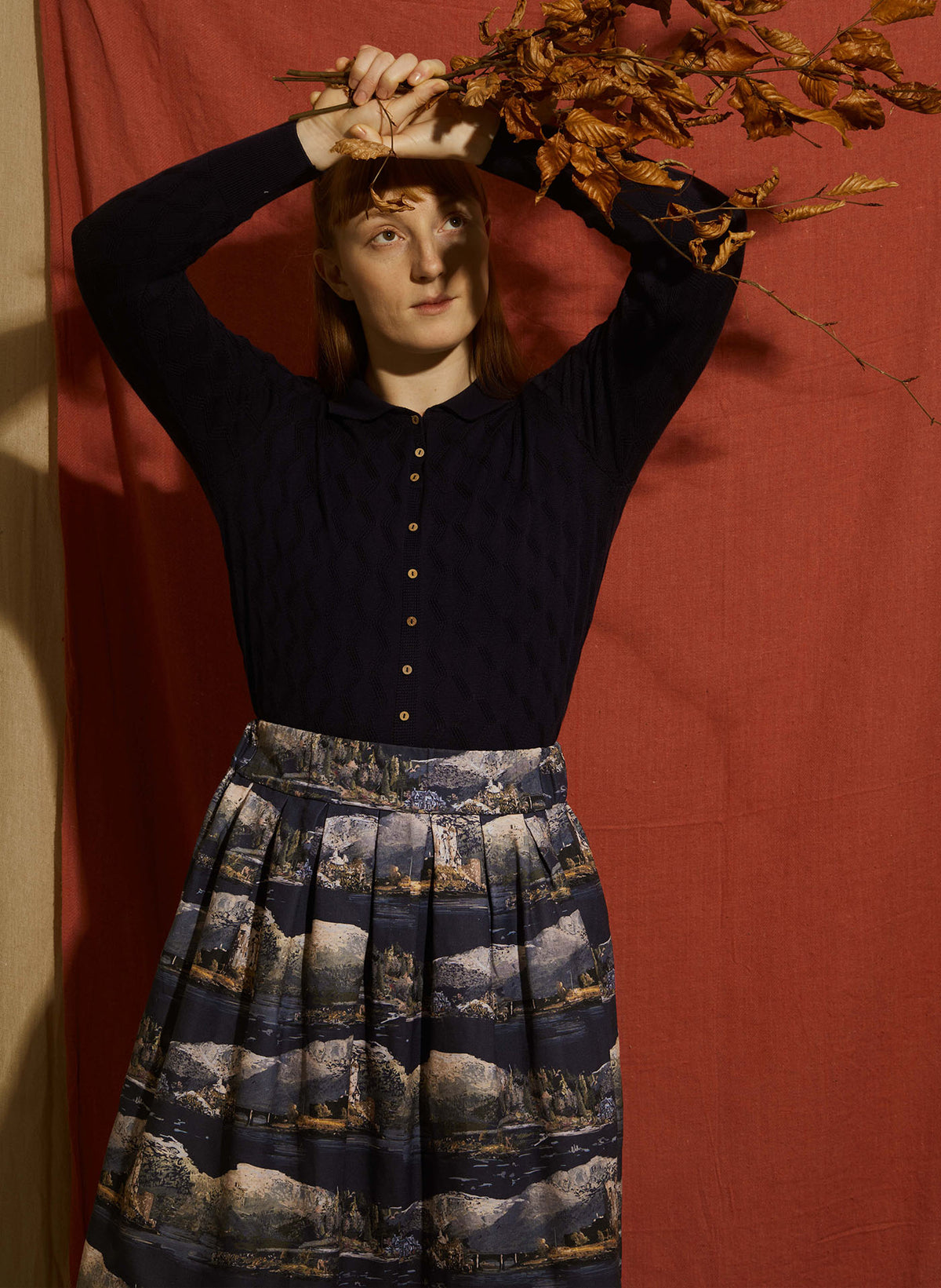 Florence Skirt - Navy Forgotten Castle