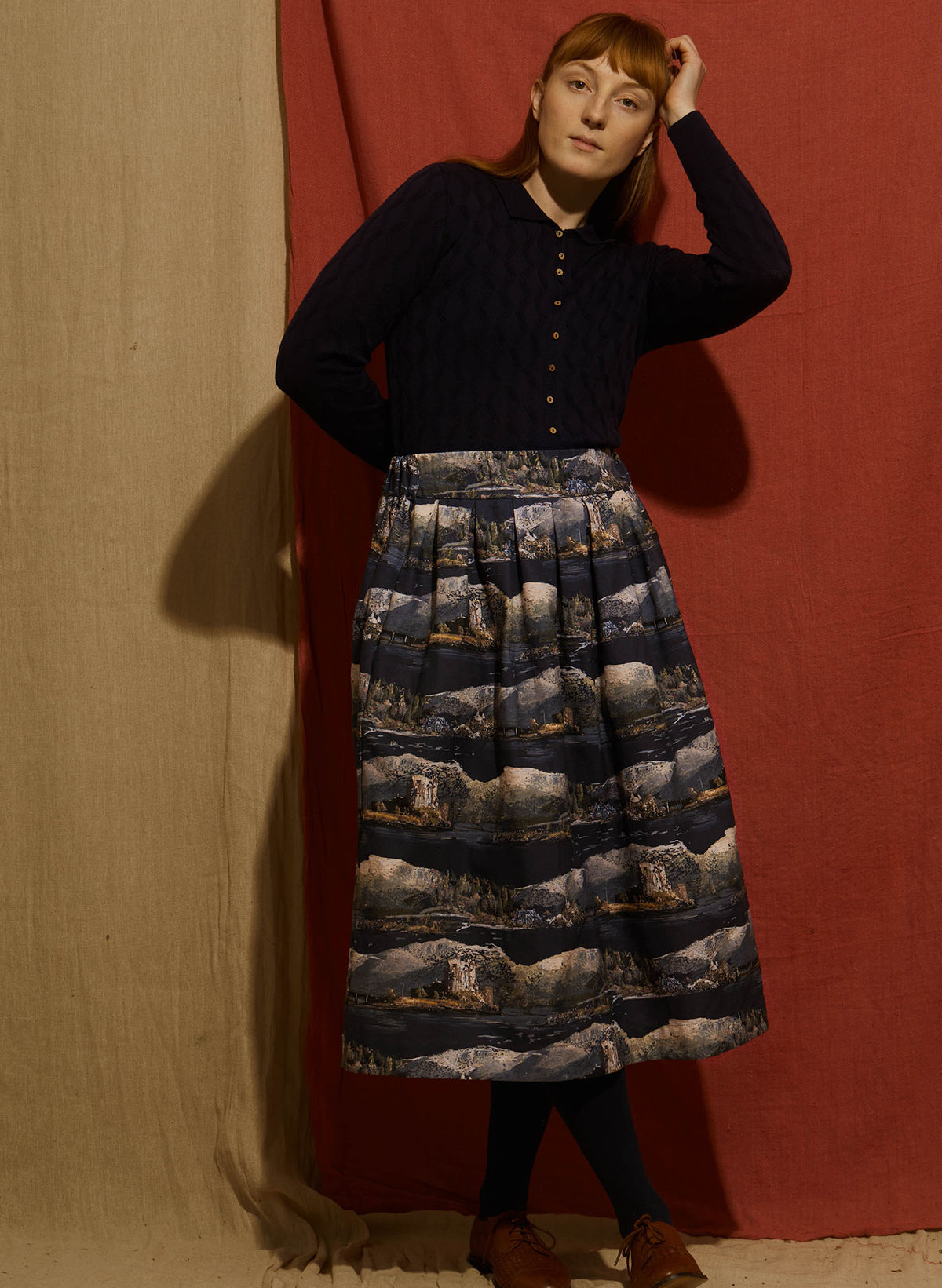Florence Skirt - Navy Forgotten Castle