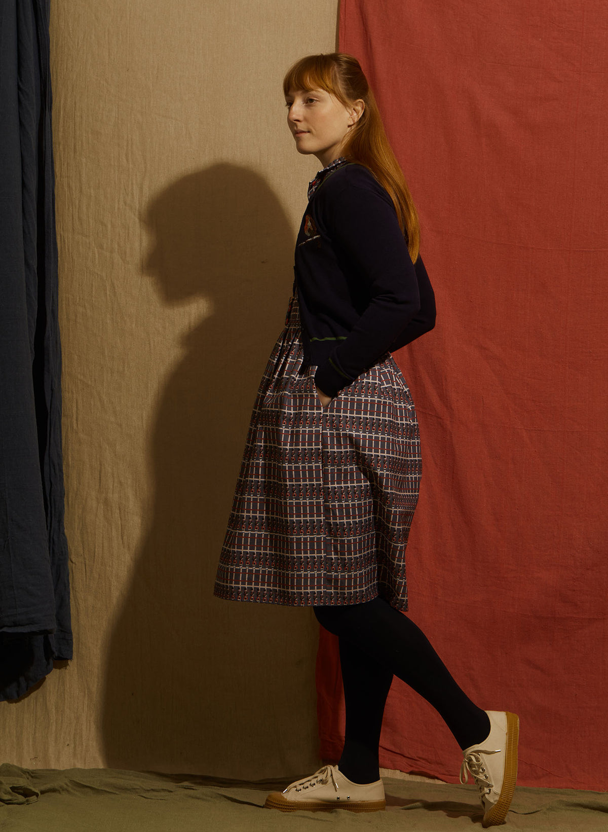 Vera Embroidered Cardigan - Navy Robins