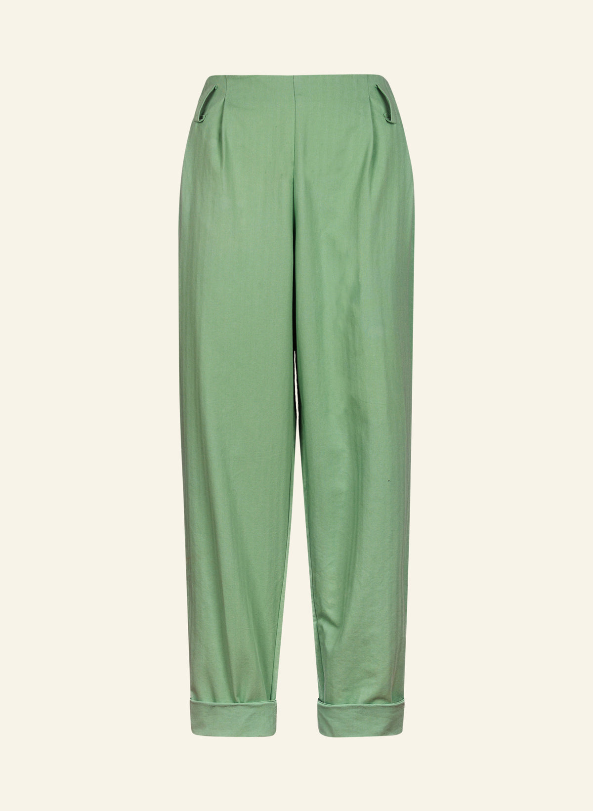 Wilma Trousers - Peapod Green Cotton