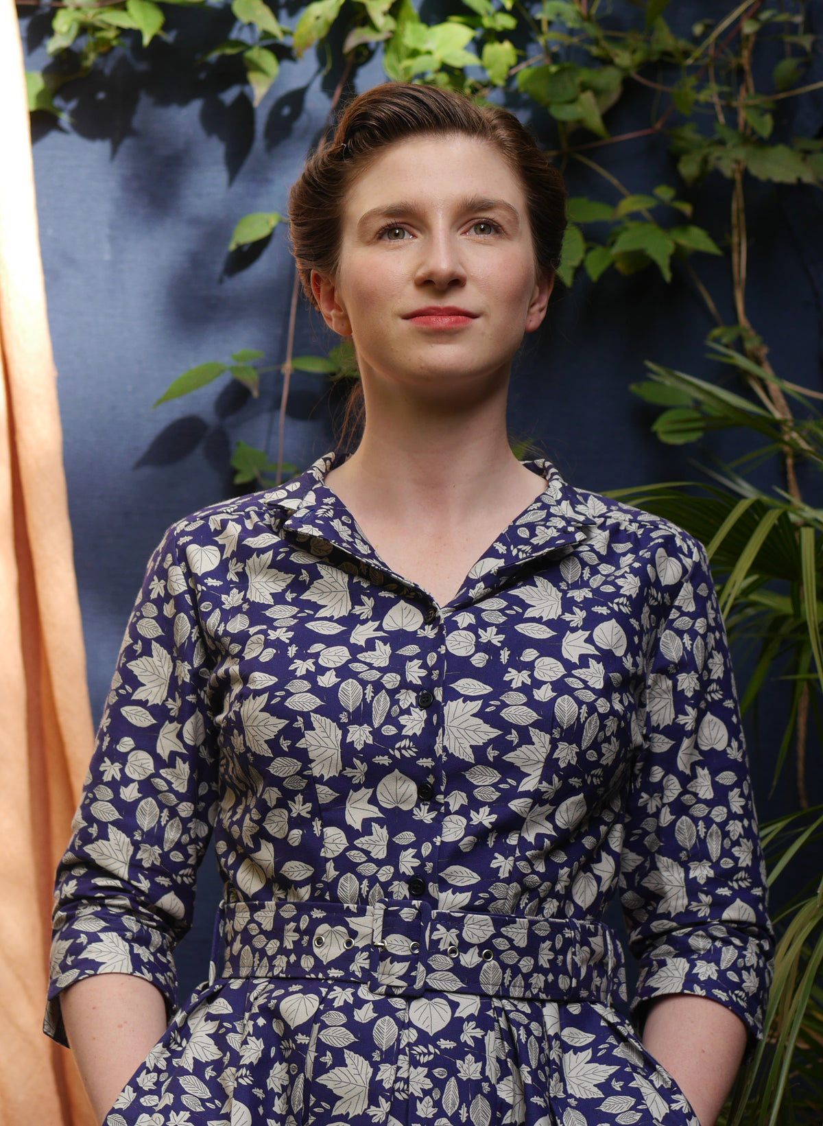 PRE LOVED - Cynthia Dress - Navy Autumn Leaves - Size 08