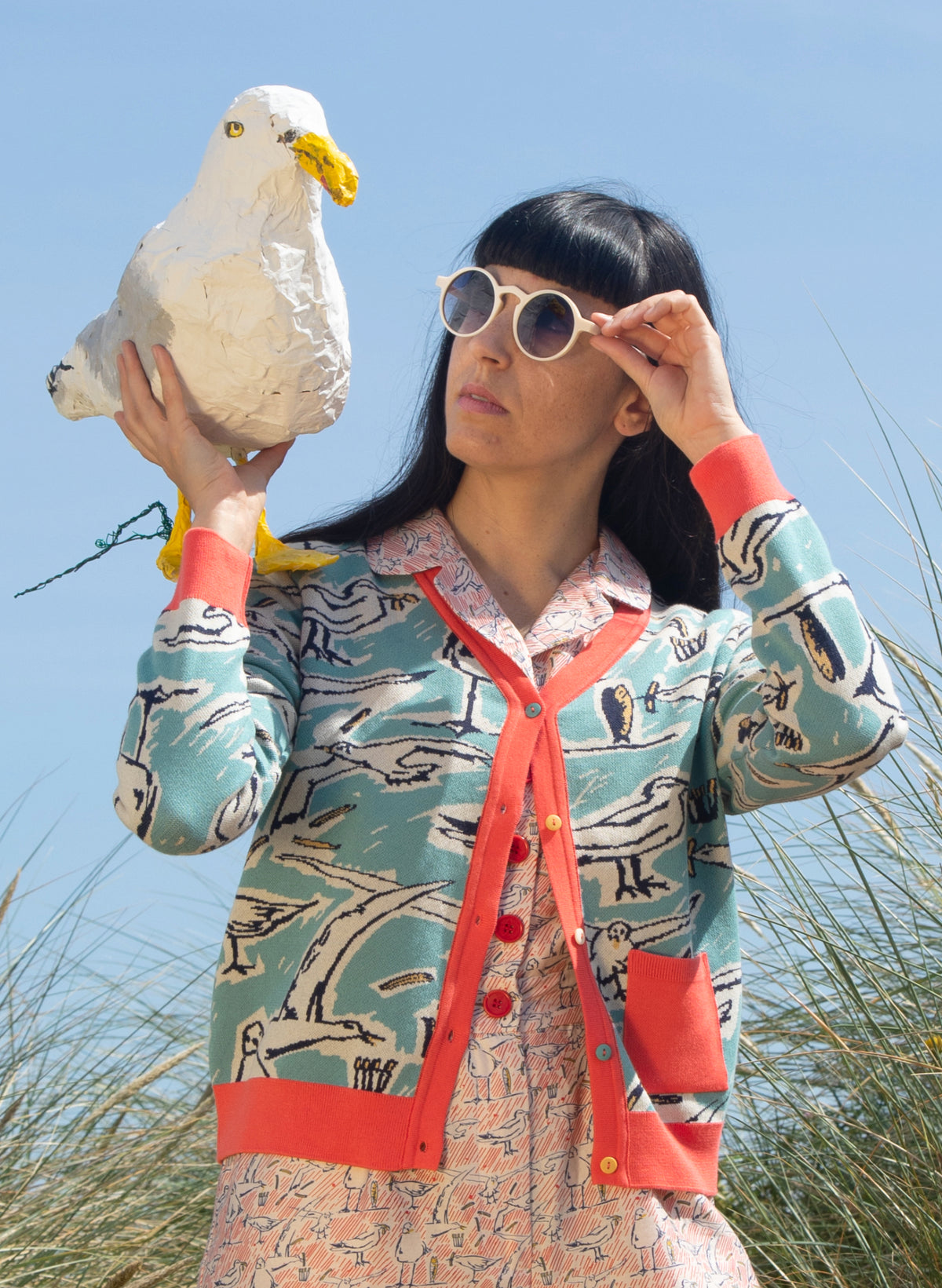 Hilda Cardigan - Teal Seagull