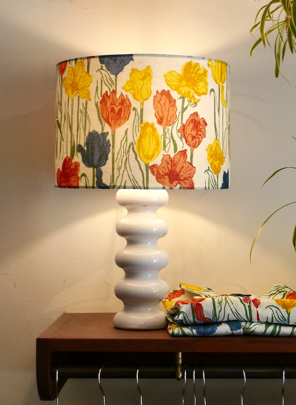 Drum Lampshade - Ivory Tulips