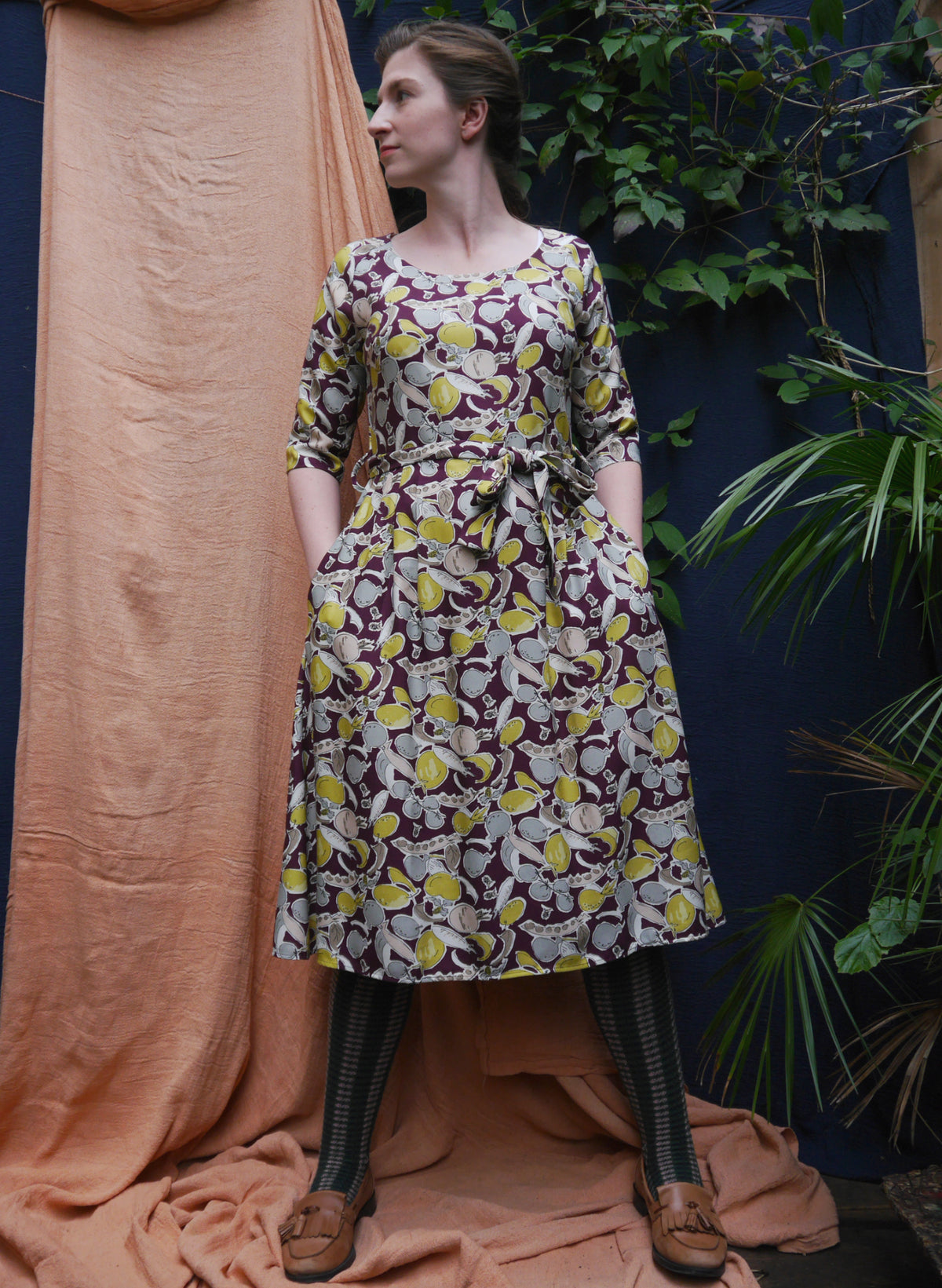 Remnant - 150cm x 65cm - Plum Homegrown -  Tencel - Fabric