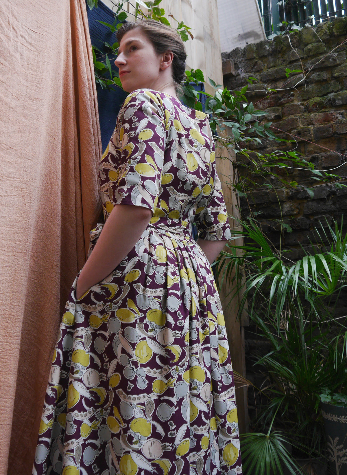 Remnant - 150cm x 65cm - Plum Homegrown -  Tencel - Fabric