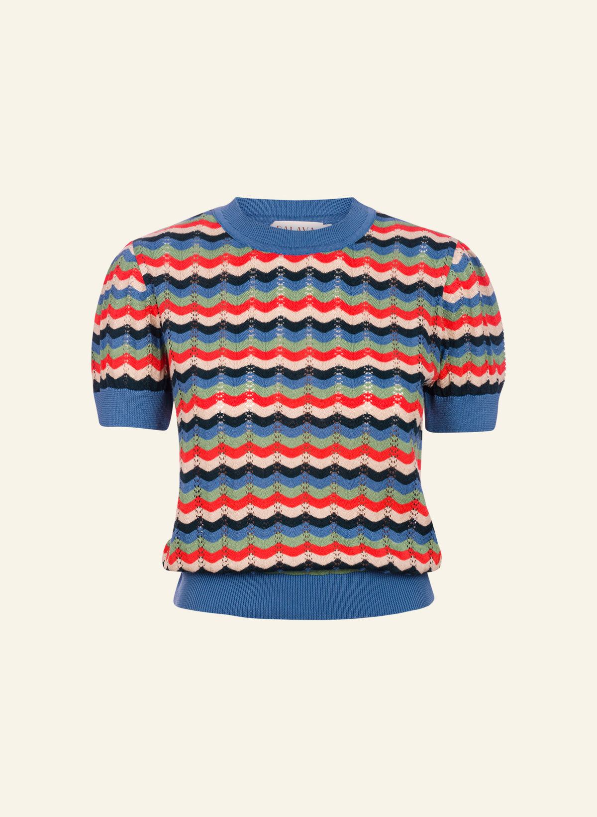 Eve Knitted Top - Blue Shell Stripe