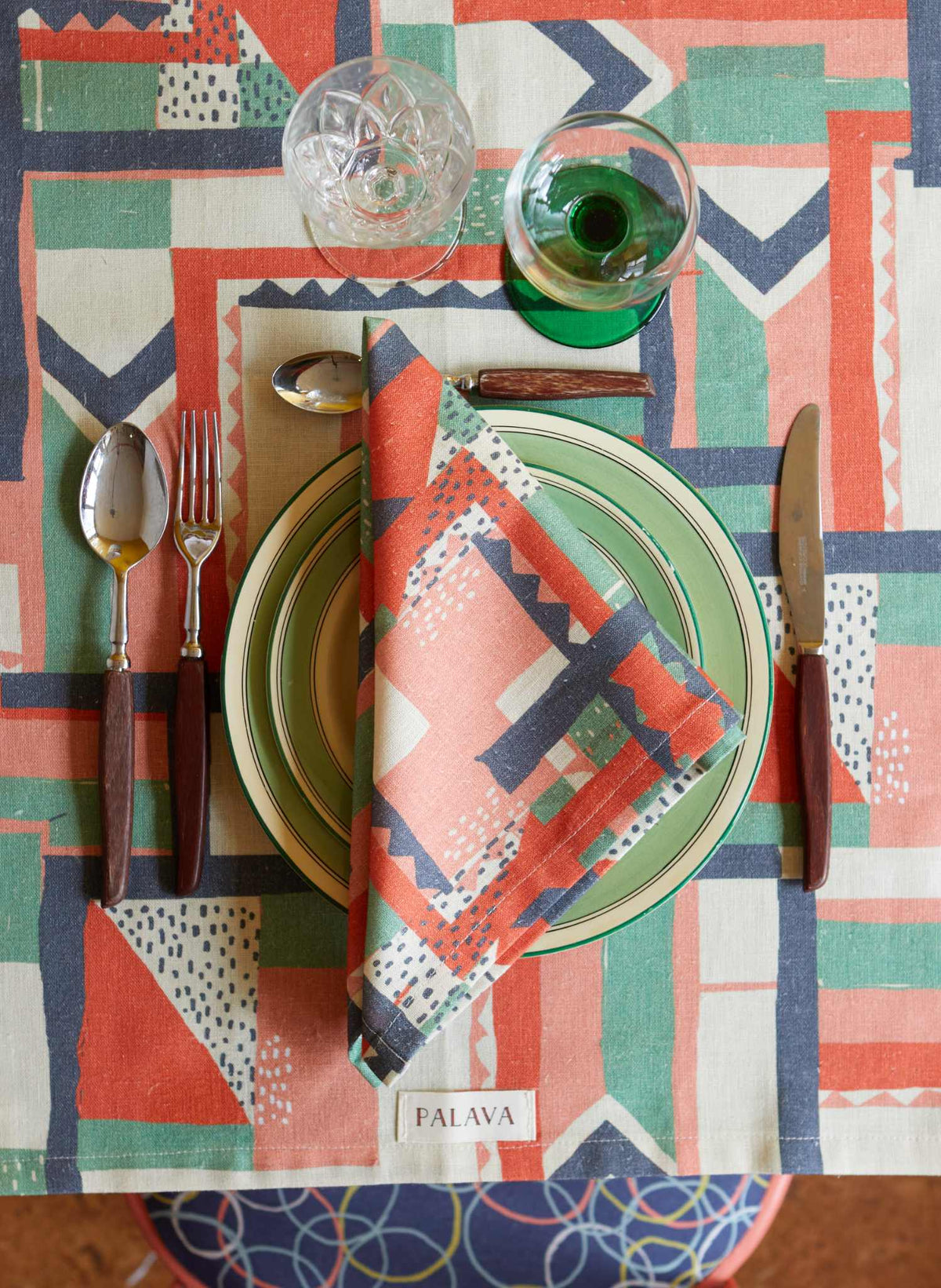 Napkin Set - Mint High Wire