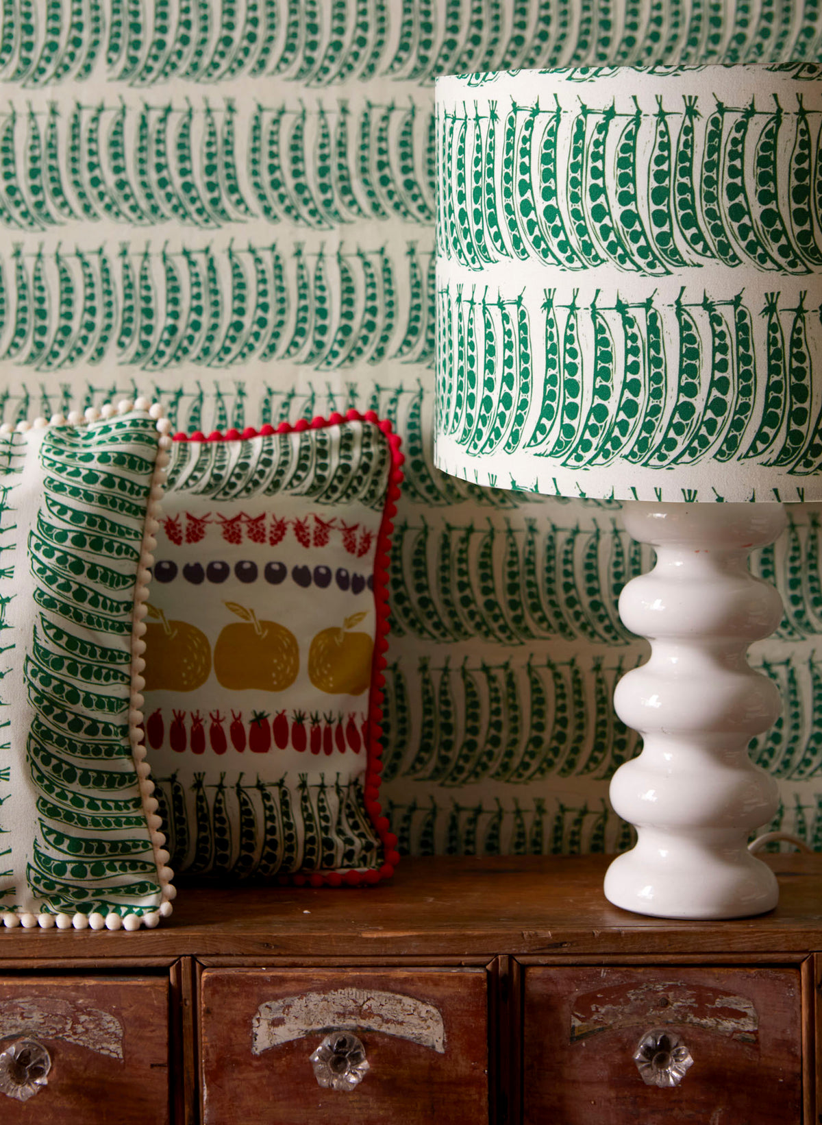 Drum Lampshade - Green Peas