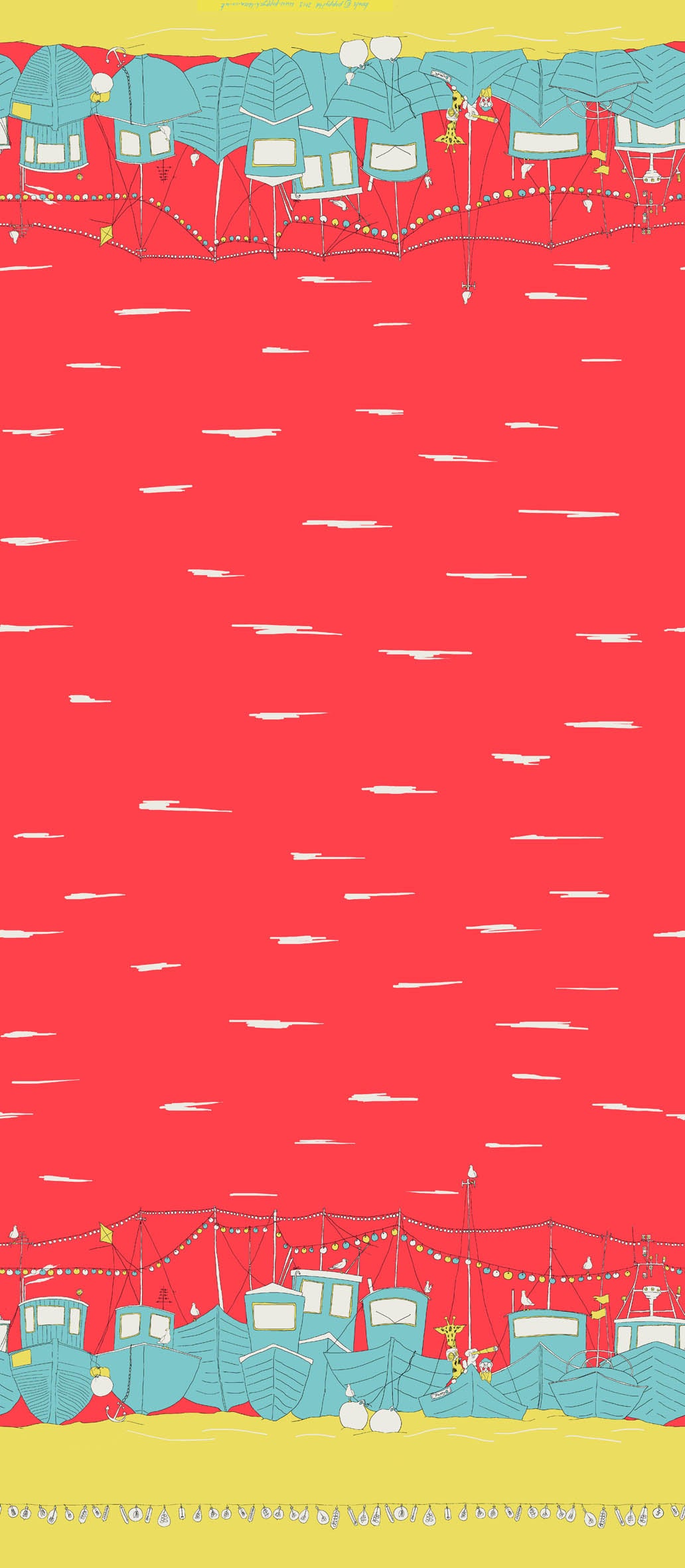 Red Boats Fabric - Cotton Sateen