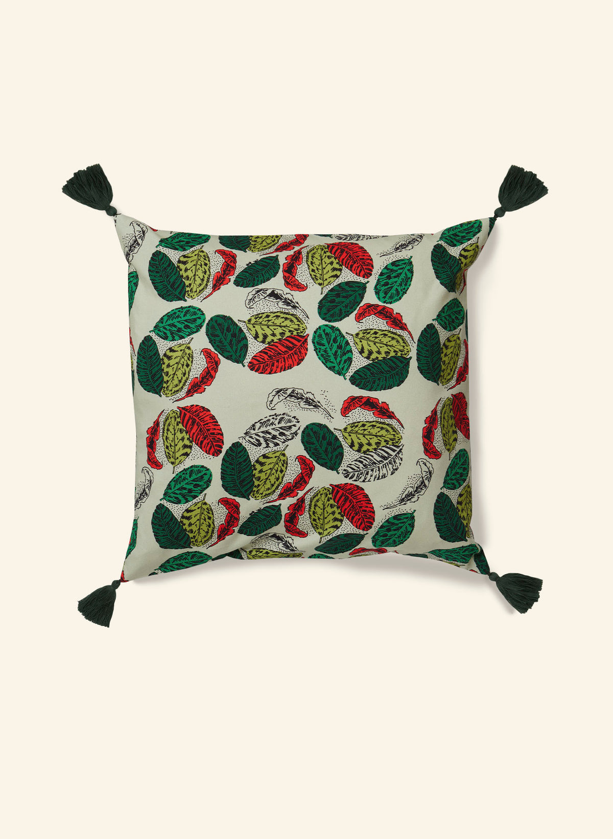 Cushion Cover - Cream Zebra Leaf