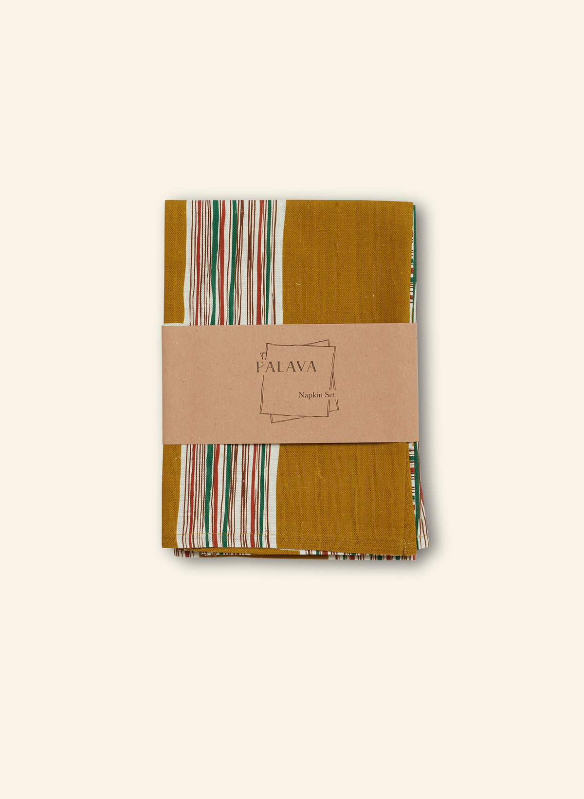 Napkin Set - Mustard Checks