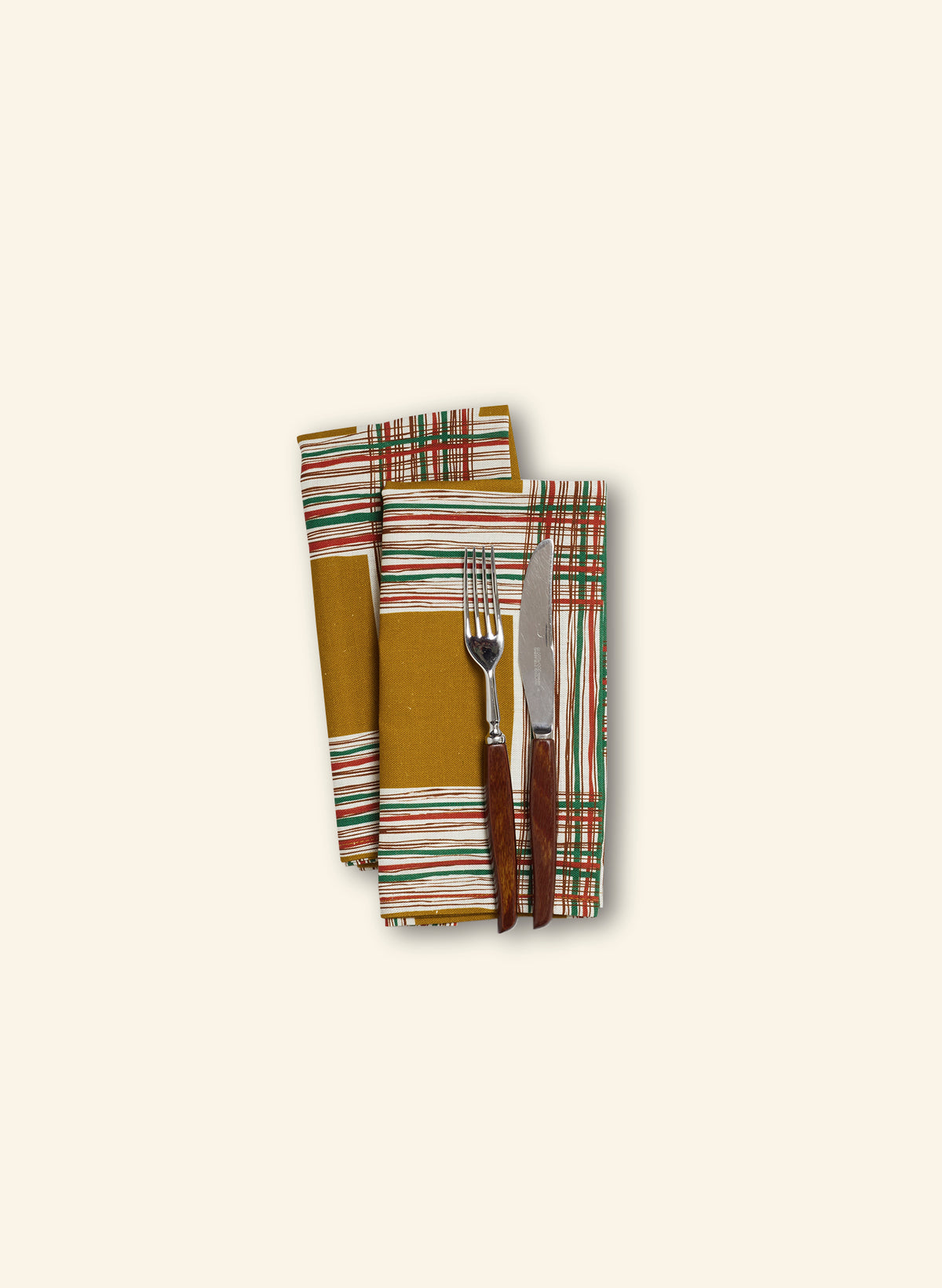 Napkin Set - Mustard Checks
