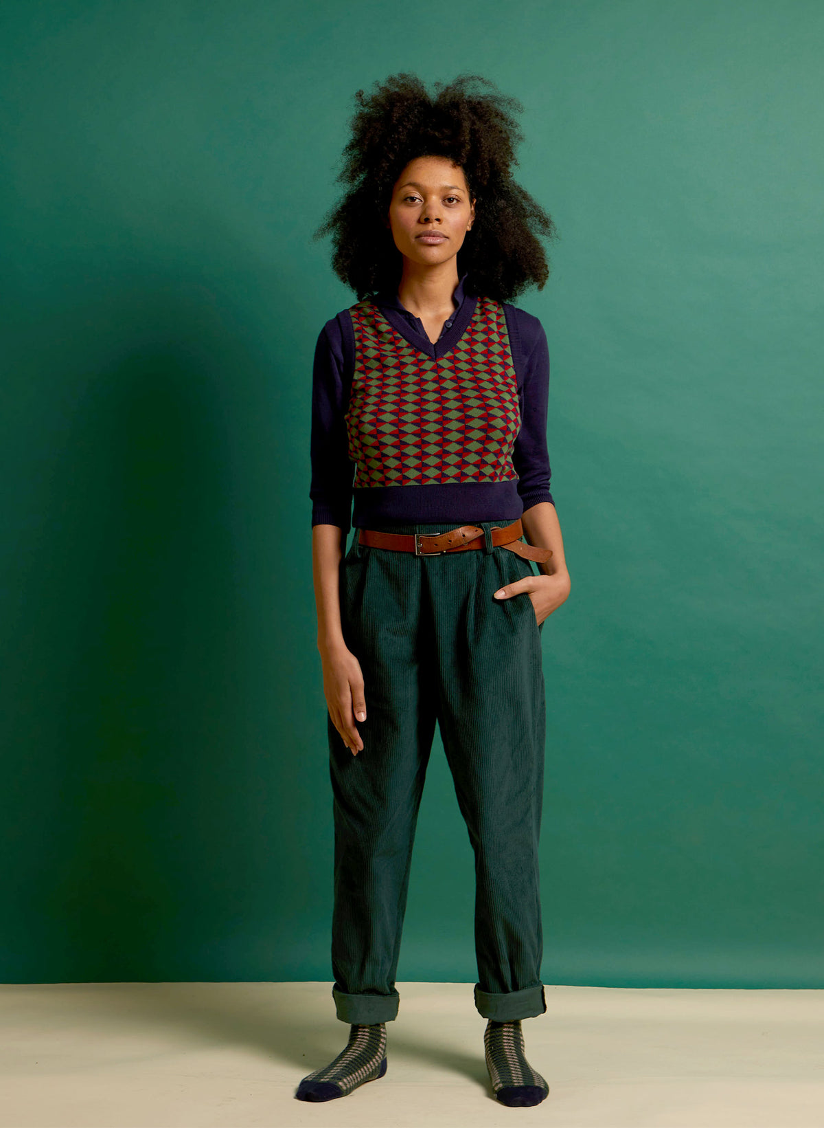 Shirley - Navy Harman Tank Top
