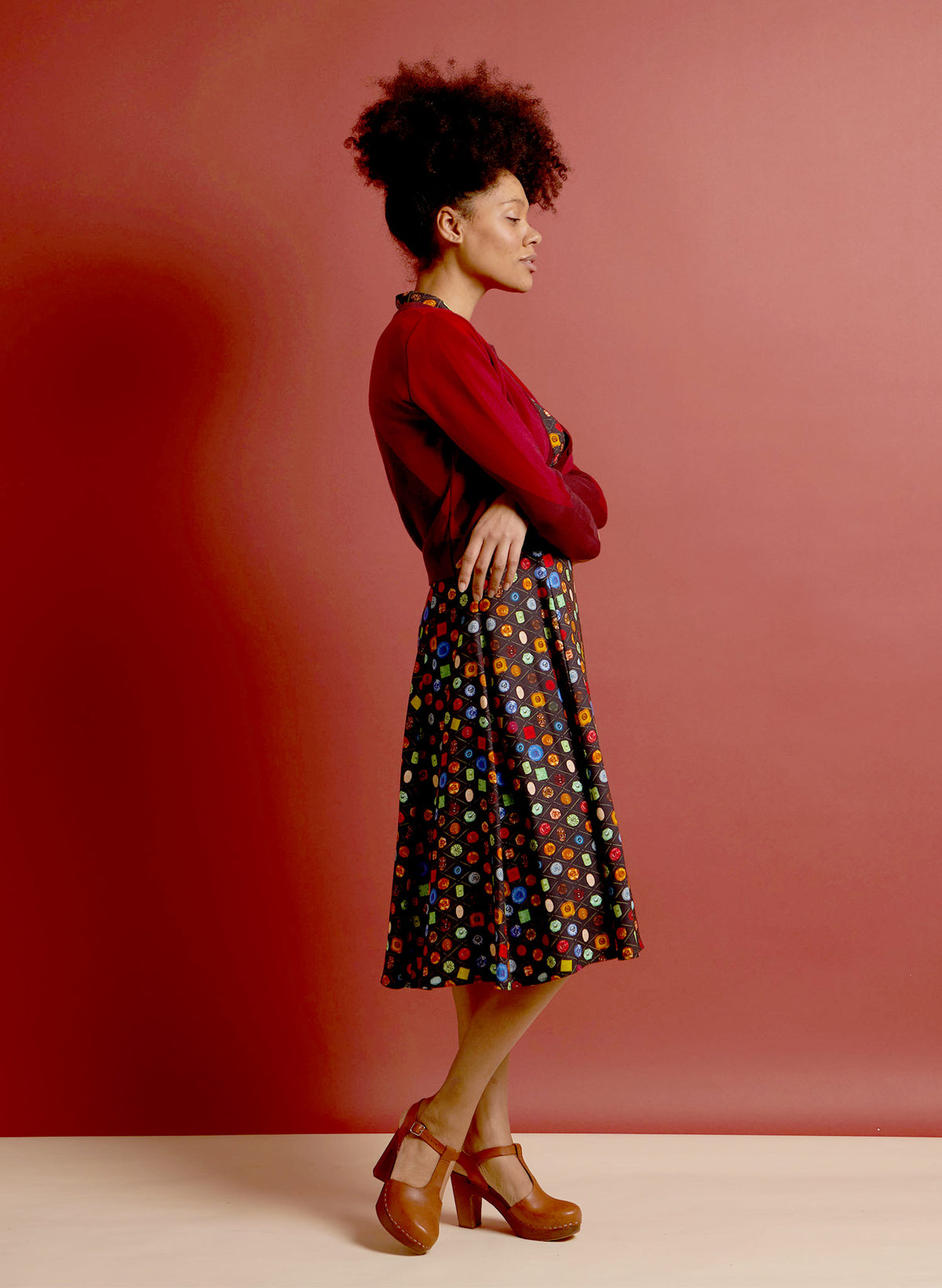 Vera Cardigan - Red Garnet Jacquard